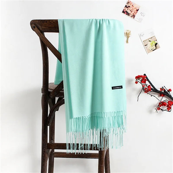 Women Elegant Winter Warm Wrap Scarf Pashmina With Tassel
