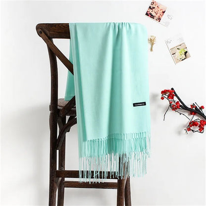 Women Elegant Winter Warm Wrap Scarf Pashmina With Tassel