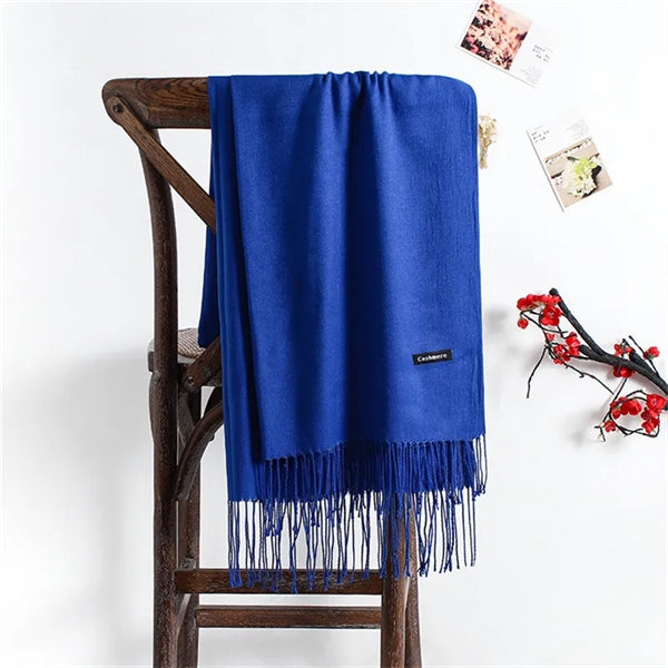 Women Elegant Winter Warm Wrap Scarf Pashmina With Tassel