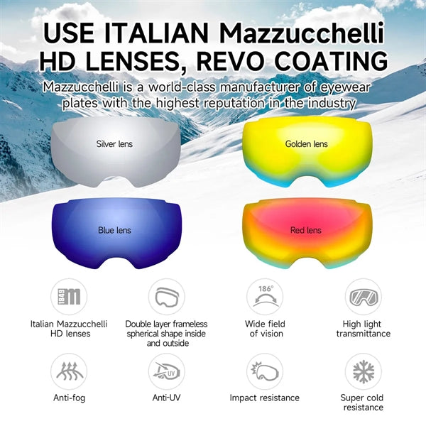 Outdoor Magnetic Anti-Fog Ski Goggles