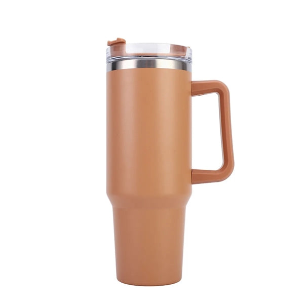 40oz Straw Thermos Cup With Handle