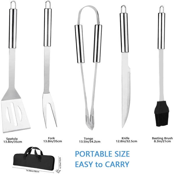5 Pcs BBQ Grill Tool Kit