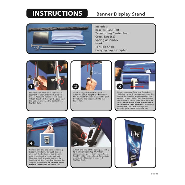 23" x 65" Display Stand with Premium Polyester Banner