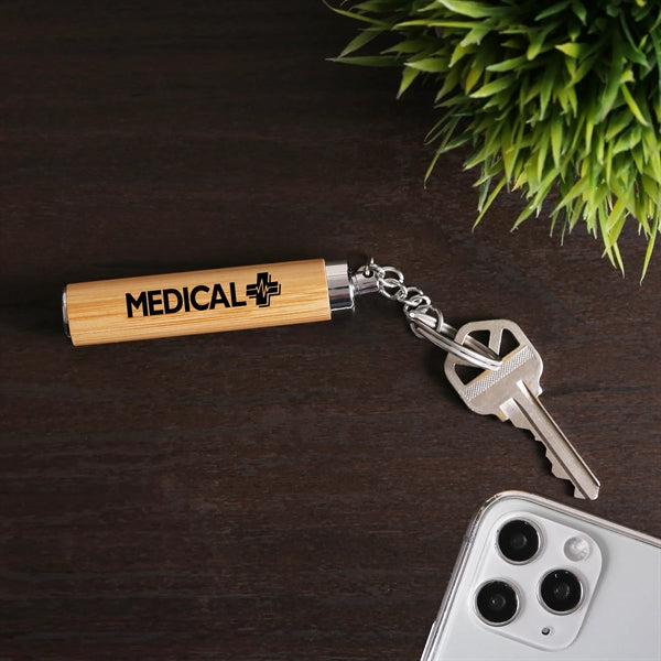 Blakely Bamboo LED Keychain Flashlight