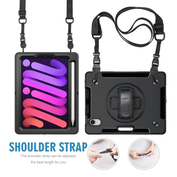 iPad Mini 6 and 7 Hand Strap and Shoulder Strap Rugged Case