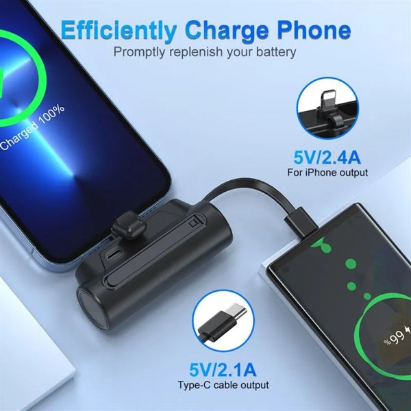 2 in 1 Portable Charger Power Bank 5000mAh