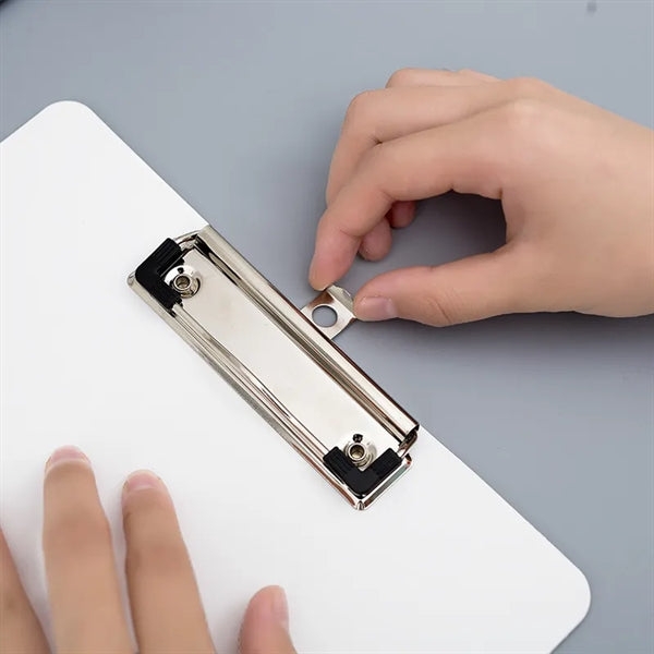 Plastic clipboard with clip