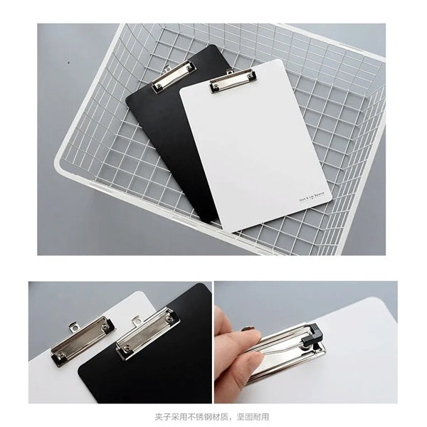 Plastic clipboard with clip