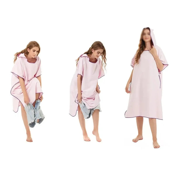 Beach Change Bathrobe Bath Towel Cape Quick Drying