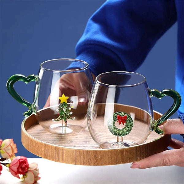 Christmas Tree Liner Glass With Handle