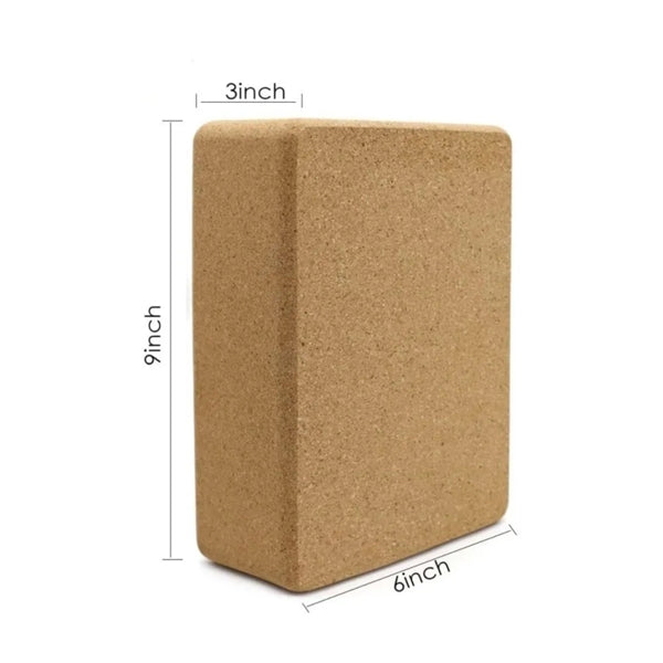 9"x6"x3" Natural Cork Yoga Block