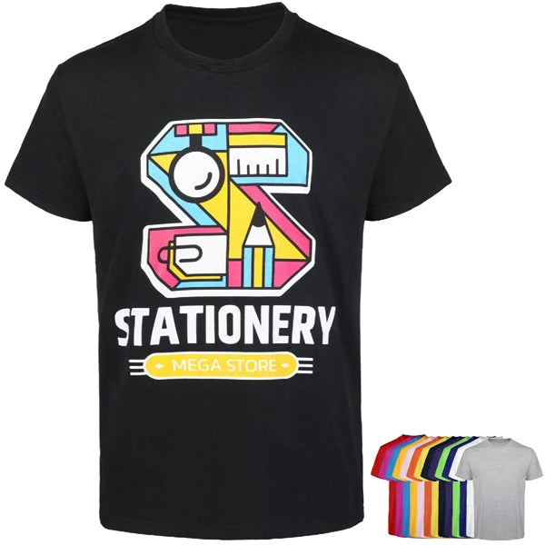 100% COTTON FULL COLOR T-SHIRT W/ DTG PRINT - 5.3 oz