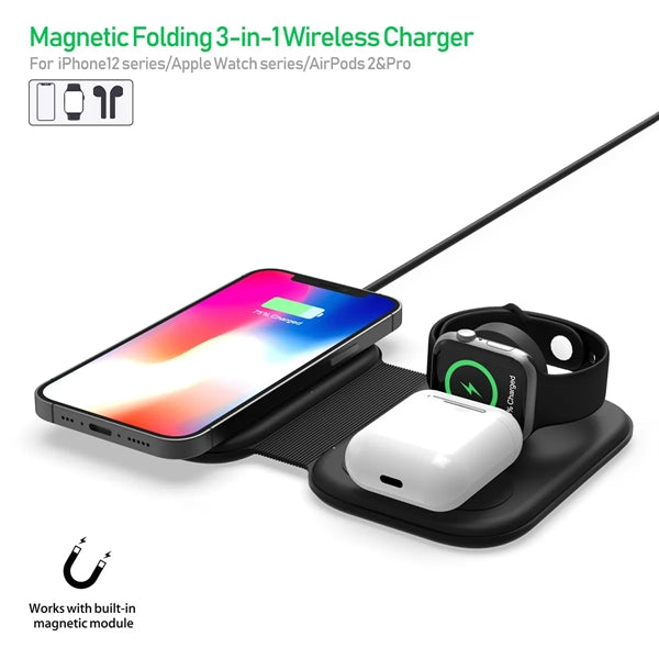 3 in 1 Magnetic Foldable Wireless Charger