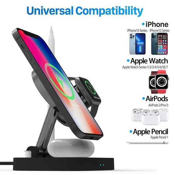 15W 4 in 1 Wireless Charging Station