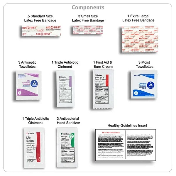Elara 22 Piece First Aid Kit in Stylish Heathered Pouch