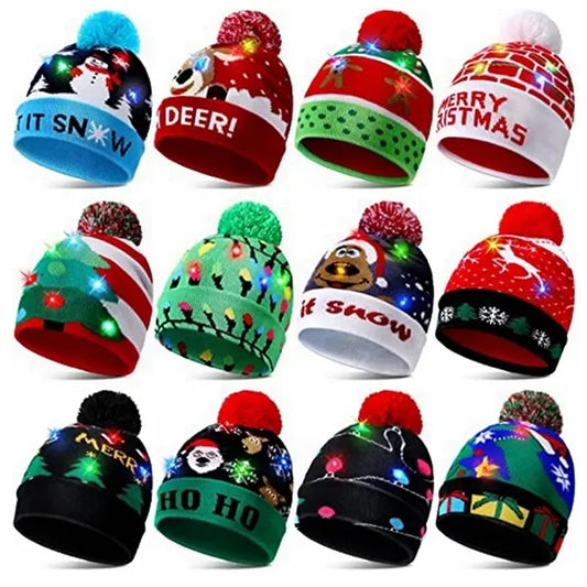 LED Christmas Sweater Hat