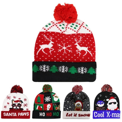 LED Christmas Sweater Hat