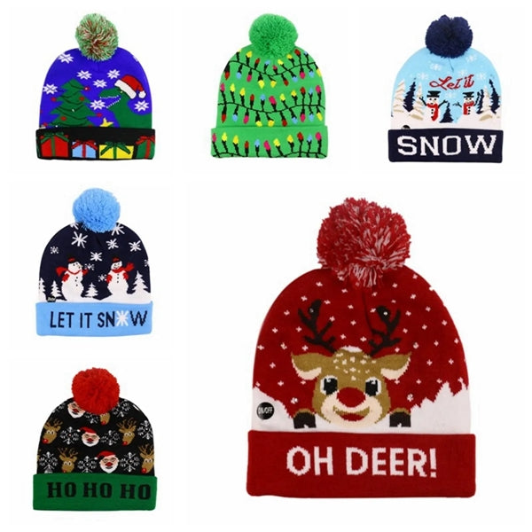 LED Christmas Sweater Hat