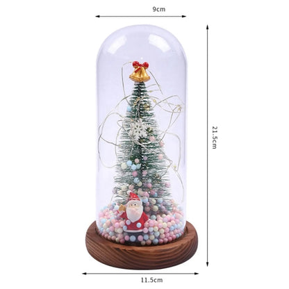 Christmas Tree in Glass Dome, Warm Led String Lights,
