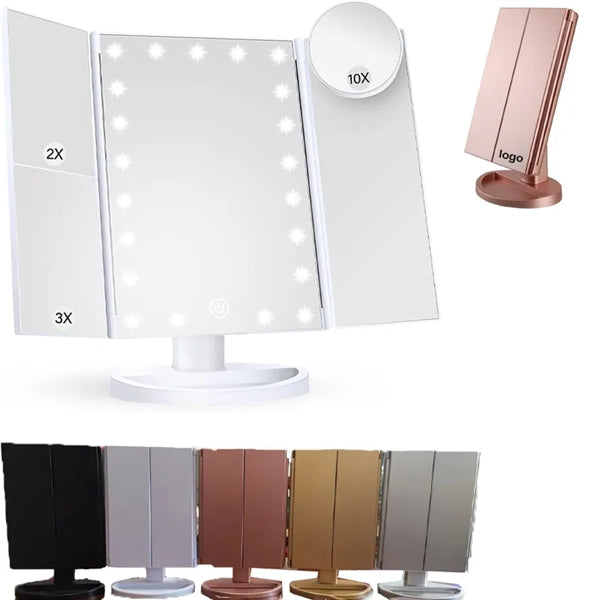 Tri-Fold Makeup Mirror Vanity with Lights
