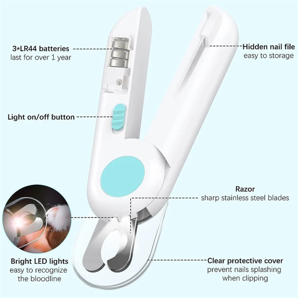 Dog And Cat Nail Clippers With LED Lights