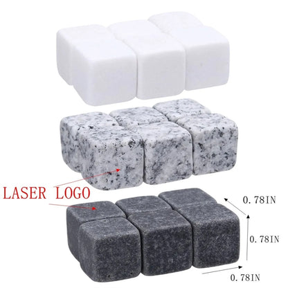 Wine Stones Chilling Ice Cubes 6PCS Set With Pouch