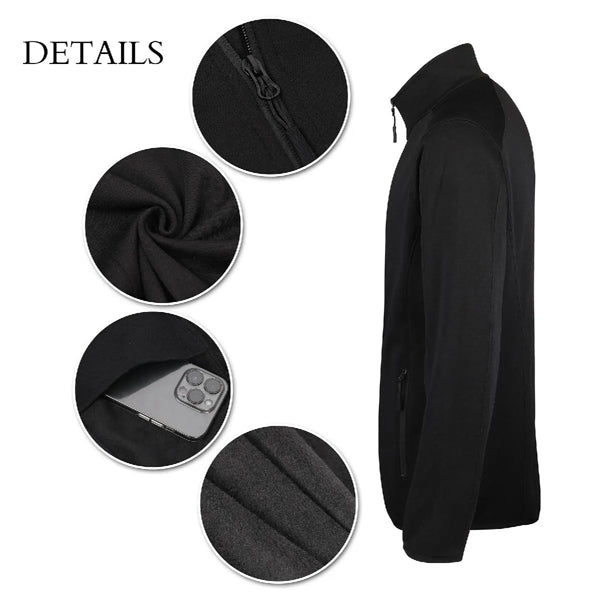 Men's Full Zip Heathered Stretch Fleece Jacket