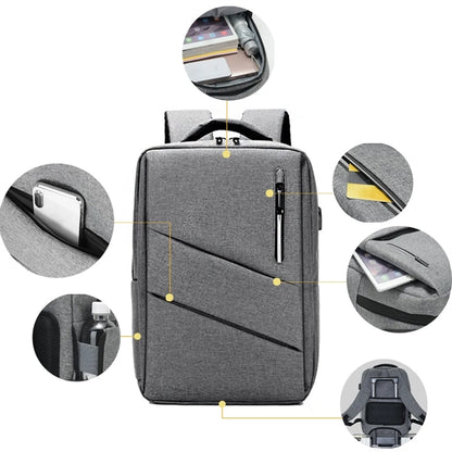 Waterproof Business Laptop Backpack with USB Charging Port