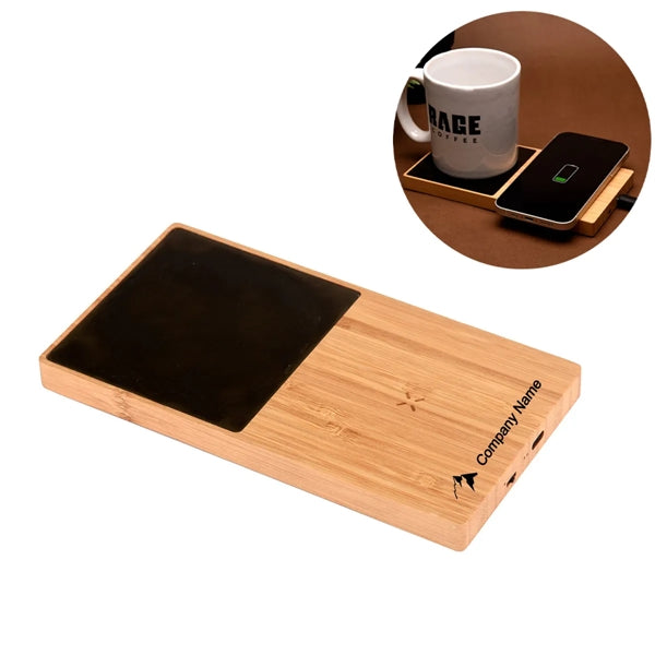 Bamboo Mug Warmer Wireless Charger