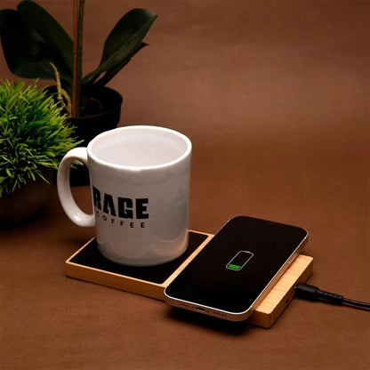 Bamboo Mug Warmer Wireless Charger
