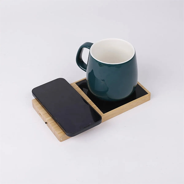 Bamboo Mug Warmer Wireless Charger
