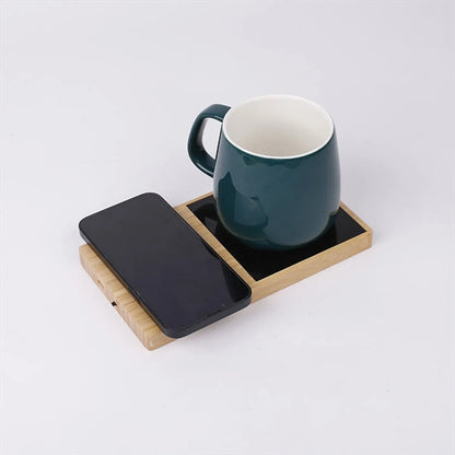 Bamboo Mug Warmer Wireless Charger