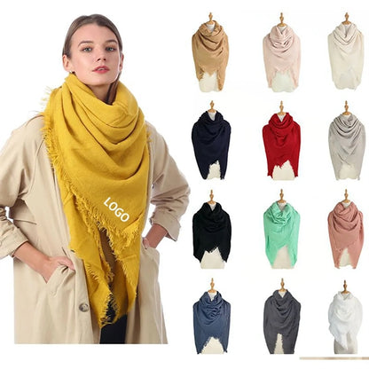 Solid Color Square Scarf Wrap