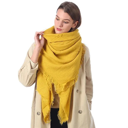 Solid Color Square Scarf Wrap