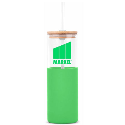 18oz. Glass Tumbler with Bamboo Lid, Straw & Silicone Sleeve