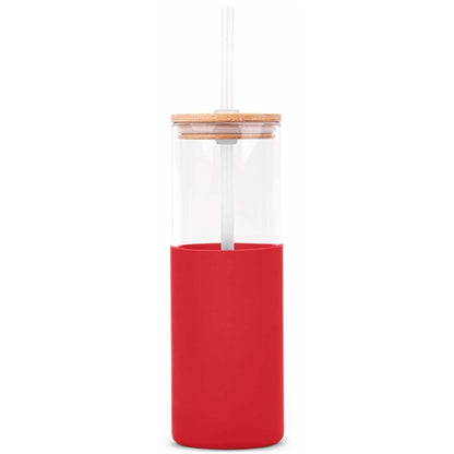 18oz. Glass Tumbler with Bamboo Lid, Straw & Silicone Sleeve