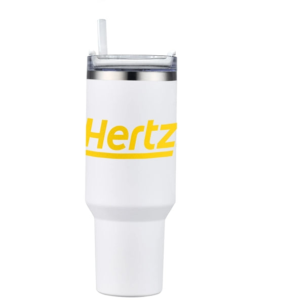 40 oz. Double Wall Tumbler With Handle and Straw