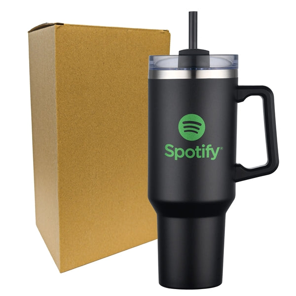 40 oz. Double Wall Tumbler With Handle and Straw