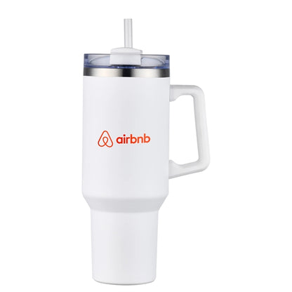 40 oz Double Wall Tumbler with Handle and Straw
