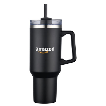40 oz Double Wall Tumbler with Handle and Straw