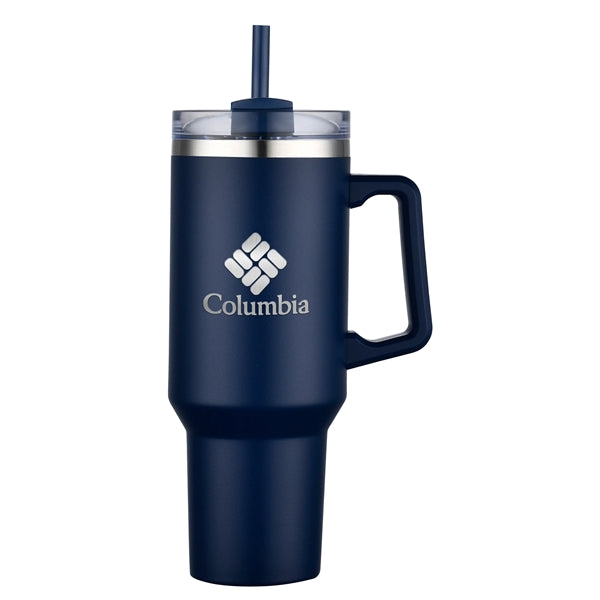 40 oz Double Wall Tumbler with Handle and Straw