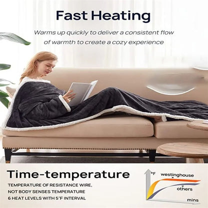Electric Snuggle Blanket Wearable with Sleeves