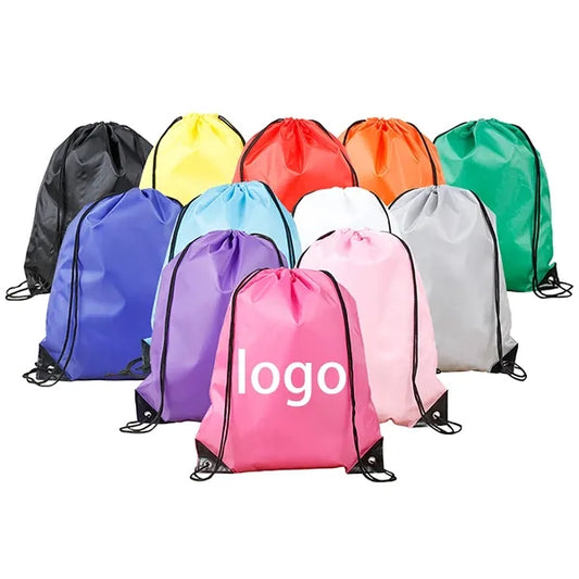 MOQ 30pcs Polyester Drawstring Backpack Bag