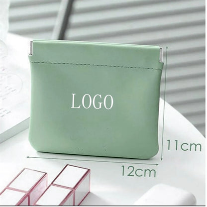 PU Leather Squeeze Coin Purse Pouch Change Holder Organizer