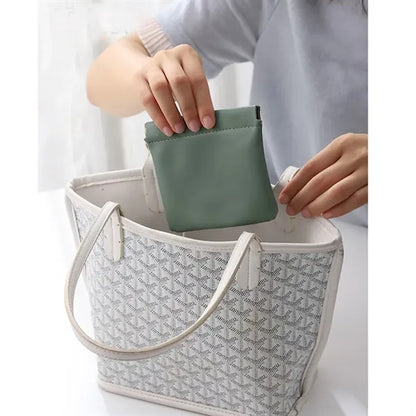 PU Leather Squeeze Coin Purse Pouch Change Holder Organizer