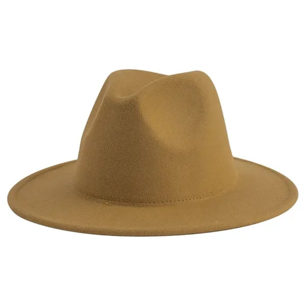 Custom Classic Solid Wide Brimmed Soft Fur Panama Hat