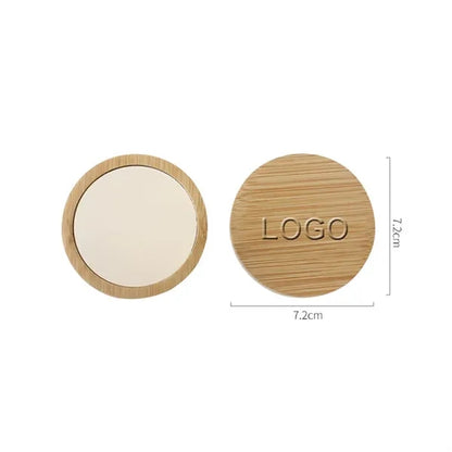 Custom Bamboo Mini Round Pocket Mirror