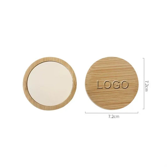 Custom Bamboo Mini Round Pocket Mirror