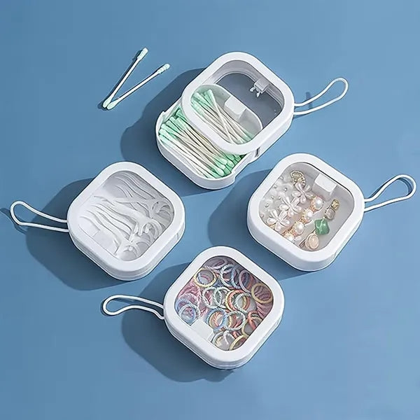 Portable Travel Hair Tie Organizer Cotton Swabs Holder
