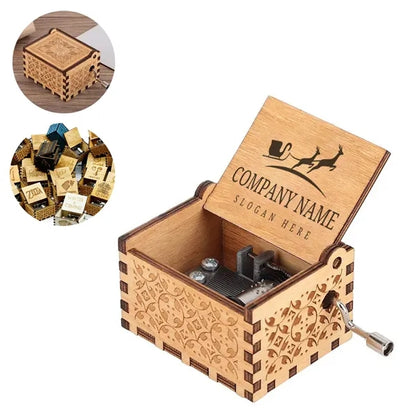 Customized Wood Hand Crank Music Box